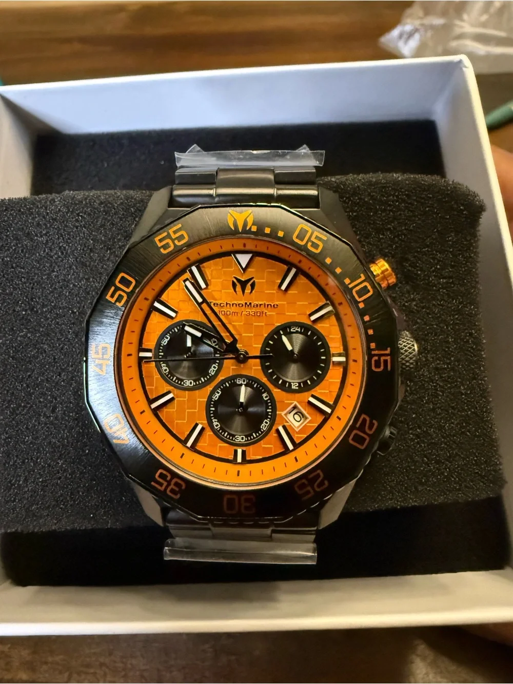 TechnoMarine Racing Legends Men's 45mm Quartz Chrono Date 100m Orange, TM-525021
